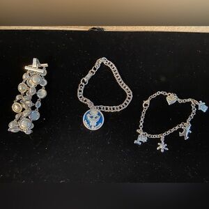 Silver Charm Bracelets Set